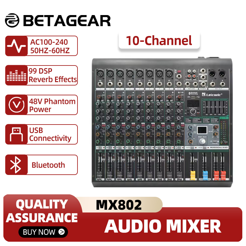 Mix Audio Music - Leicozic Mixing Console MX802 10Channel Audio