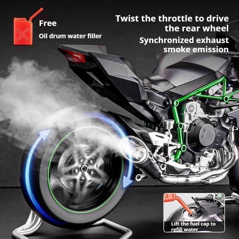 1:6 for Kawasaki H2R Ninja Wit - Audio Music Car ulasan dan harga