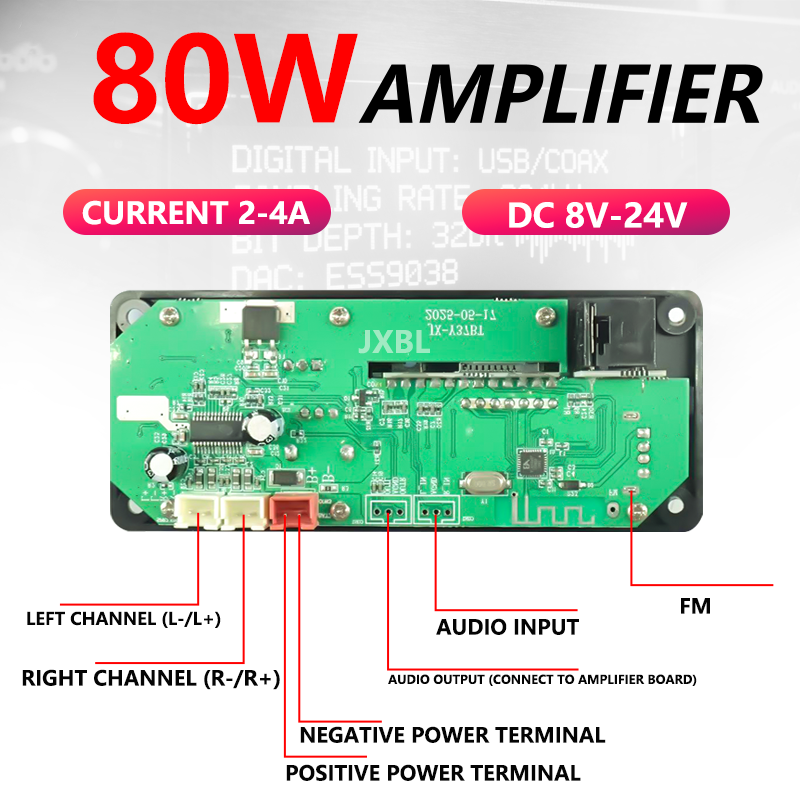 80W Bluetooth 5.0 MP3 Decoder  - Audio Music Car ulasan dan harga