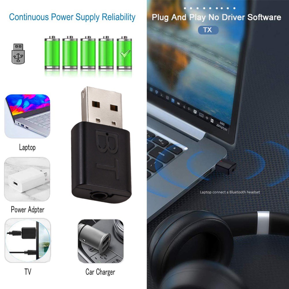 2 In 1 USB Bluetooth Receiver  - Audio Music Play ulasan dan harga