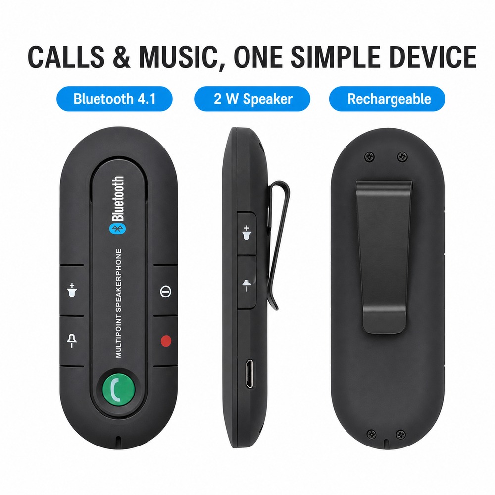 Bluetooth 4.1 Car Speakerphone - Audio Music Car ulasan dan harga